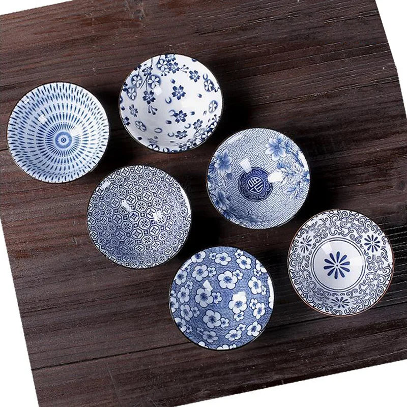 6 pcs/set Jingdezhen Ceramic teacup Blue and white porcelain Tea bowl Hand-painted Cone Teacup Chinese Tea set Accessories