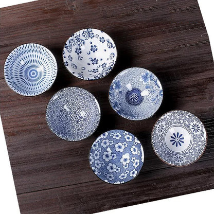 6 pcs/set Jingdezhen Ceramic teacup Blue and white porcelain Tea bowl Hand-painted Cone Teacup Chinese Tea set Accessories