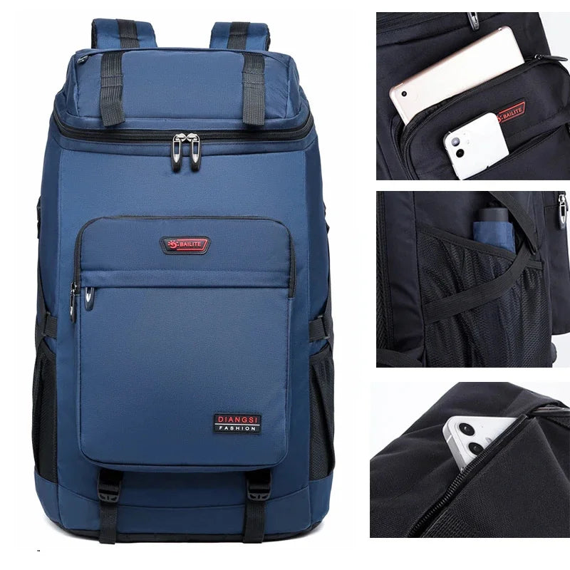 60 80L Waterproof Men's Backpack Unisex Travel Sports Pack hiking Mountaineering Hiking Climbing Camping For Male Women Female