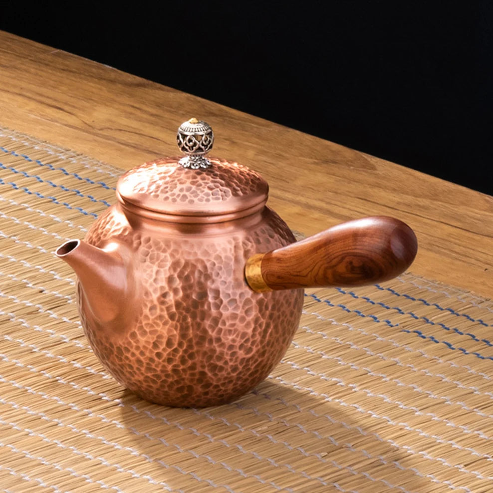 600/1200/1600ml Pure Copper Boiling Tea Kettle Retro Style Handmade Copper Pot Large Capacity Health Care Teapot Boiling Kettle