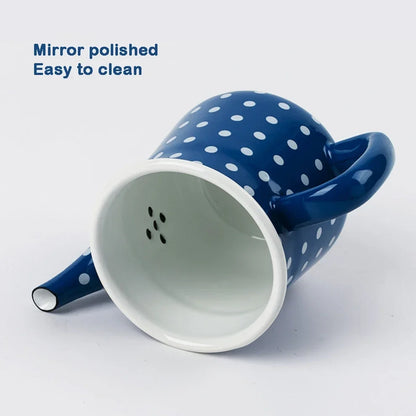 600ML Enamel Coffee Pot Japanese Style Thick Enamel Teapot Oil Can Induction Cooker Gas Stove Universal Boil Water Pot