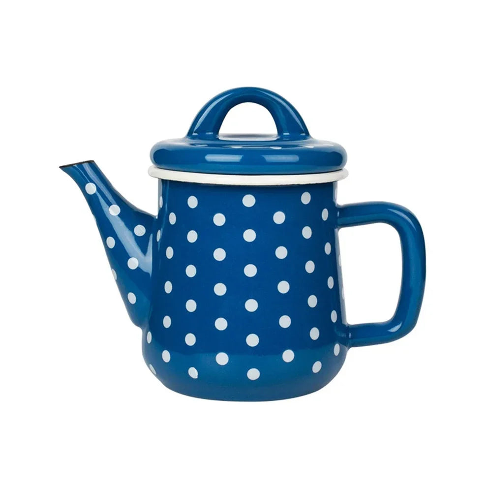 600ML Enamel Coffee Pot Japanese Style Thick Enamel Teapot Oil Can Induction Cooker Gas Stove Universal Boil Water Pot