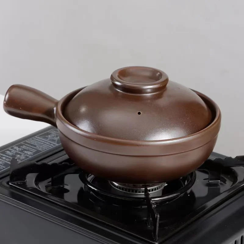 600ml 900ml Casserole Pottery Soup Pot Steamed Rice Braised Chicken Rice Heat Resistant Pot Claypot Gas Claypot Cooking Supplies