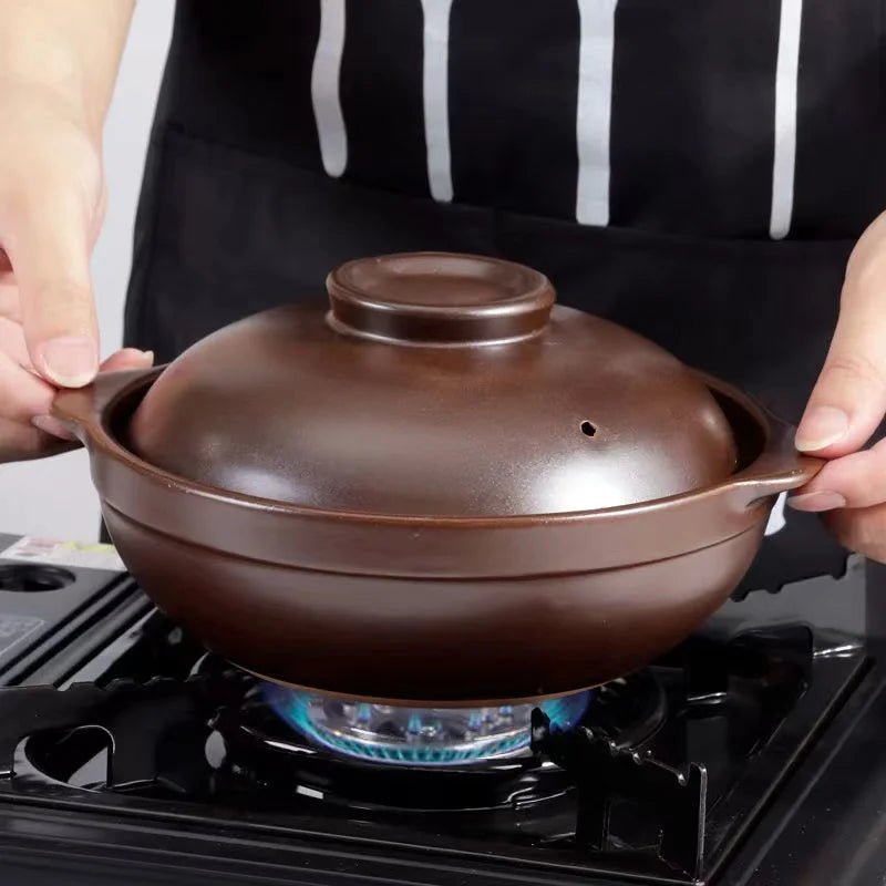 600ml 900ml Casserole Pottery Soup Pot Steamed Rice Braised Chicken Rice Heat Resistant Pot Claypot Gas Claypot Cooking Supplies