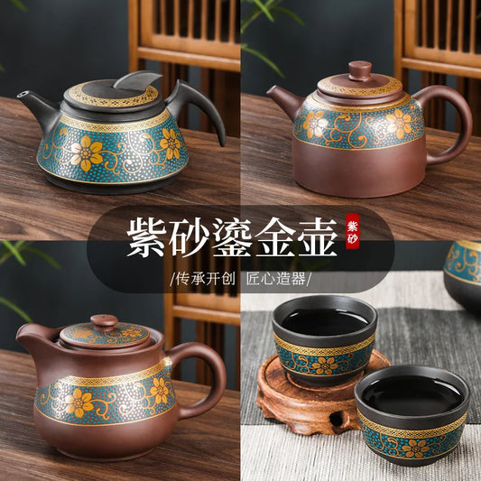 600ml Chinese Yixing Purple Clay Teapot Handmade Ball Hole Filter Beauty Kettle Home Tea Infuser Customized Zisha Teaware