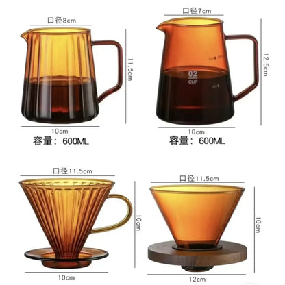600ml Heat Resistant Clear Glass Tea Coffee Kettle Gooseneck Thin Spout for Pour Over Coffee Pot Stovetop Microwave Safe Teapot