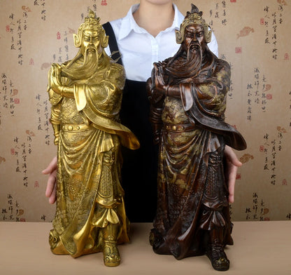 60CM LARGE # home office company efficacious Money drawing booming # Martial god of wealth guan gong Guandi  BRASS statue