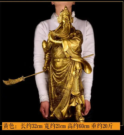 60CM # SHOP Store company home efficacious Talisman Protection-Money Drawing Martial god of wealth GUAN GONG Guandi BRASS statue