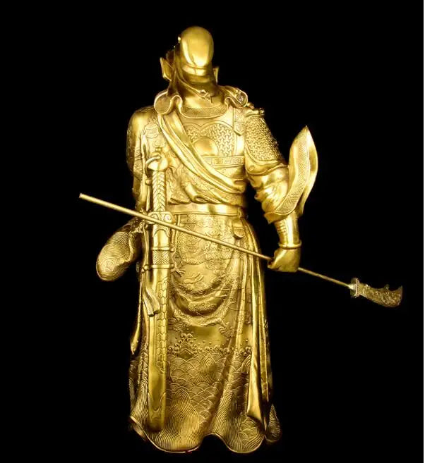 60CM # SHOP Store company home efficacious Talisman Protection-Money Drawing Martial god of wealth GUAN GONG Guandi BRASS statue