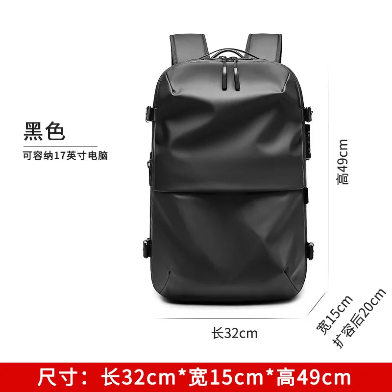 60L Airback Vacuum Compression Travel Backpack Man Waterproof Business Expandable Backpack Outdoor College Laptop Bag Anti Theft