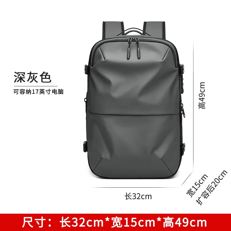 60L Airback Vacuum Compression Travel Backpack Man Waterproof Business Expandable Backpack Outdoor College Laptop Bag Anti Theft