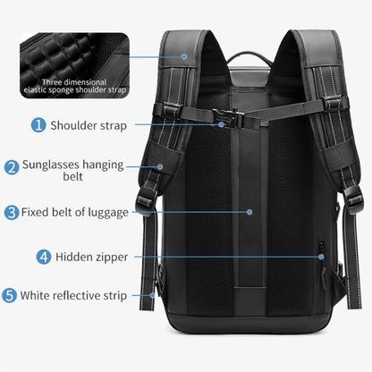 60L Airback Vacuum Compression Travel Backpack Man Waterproof Business Expandable Backpack Outdoor College Laptop Bag Anti Theft