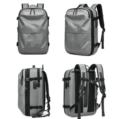 60L Airback Vacuum Compression Travel Backpack Man Waterproof Business Expandable Backpack Outdoor College Laptop Bag Anti Theft