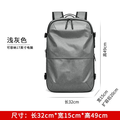 60L Airback Vacuum Compression Travel Backpack Man Waterproof Business Expandable Backpack Outdoor College Laptop Bag Anti Theft