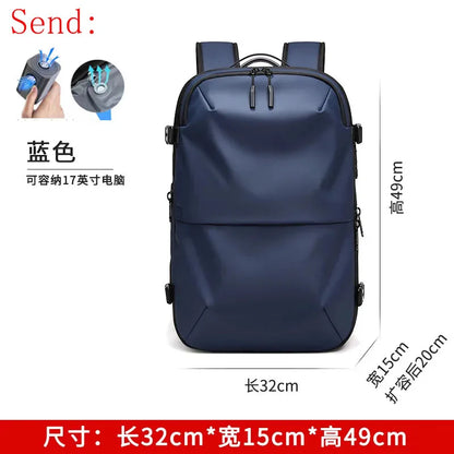 60L Airback Vacuum Compression Travel Backpack Man Waterproof Business Expandable Backpack Outdoor College Laptop Bag Anti Theft