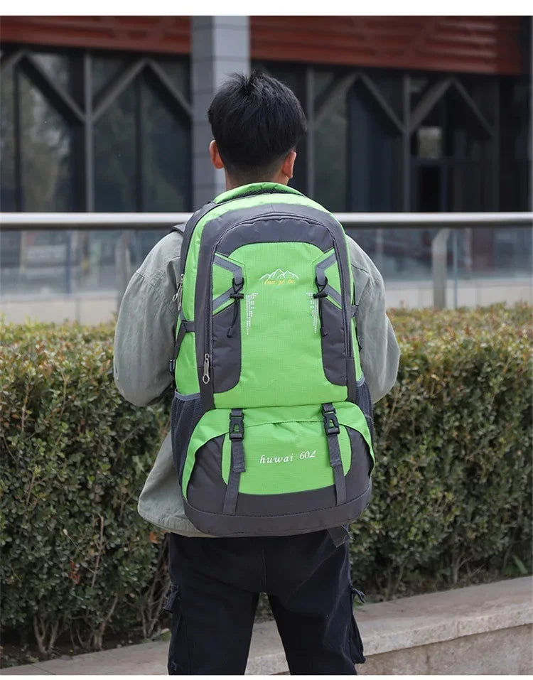60L Large Capacity Outdoor Mountaineering Bag Waterproof Nylon Travel Bags Shoulder Leisure Sports Travel Backpacks New
