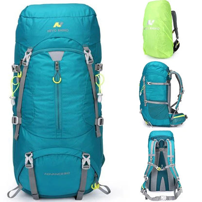 60L Men Unisex Outdoor Hiking Backpack Travel Sports Pack Fishing Bag Climbing Camping Rucksack For Male Women Female