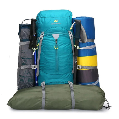 60L Men Unisex Outdoor Hiking Backpack Travel Sports Pack Fishing Bag Climbing Camping Rucksack For Male Women Female