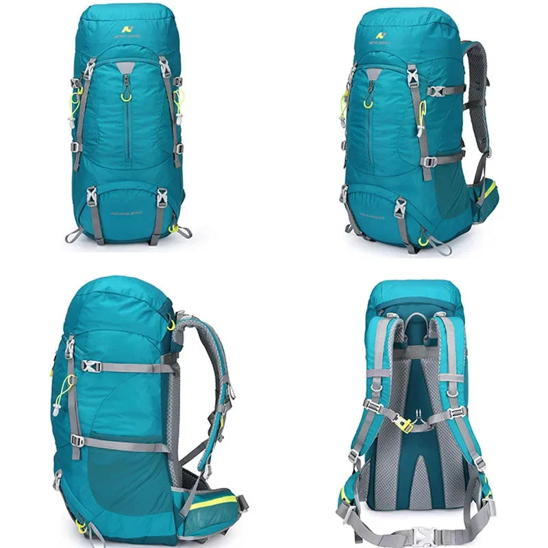 60L Men Unisex Outdoor Hiking Backpack Travel Sports Pack Fishing Bag Climbing Camping Rucksack For Male Women Female