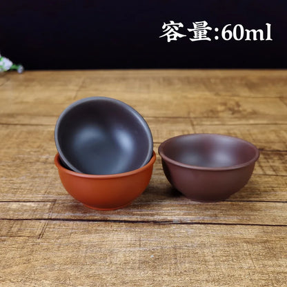 60cc Chinese Handmade Purple Clay Tea Cup Travel Pu'er Teacup Zisha Tea Set Water Cup Household Drinkware Tea Accessories