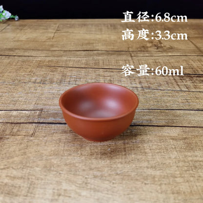 60cc Chinese Handmade Purple Clay Tea Cup Travel Pu'er Teacup Zisha Tea Set Water Cup Household Drinkware Tea Accessories