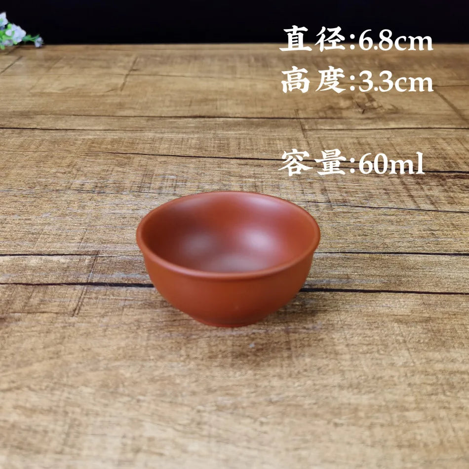 60cc Chinese Handmade Purple Clay Tea Cup Travel Pu'er Teacup Zisha Tea Set Water Cup Household Drinkware Tea Accessories
