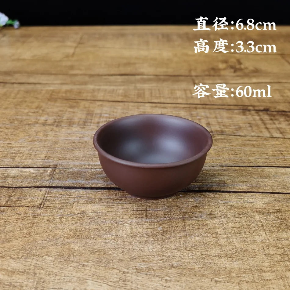 60cc Chinese Handmade Purple Clay Tea Cup Travel Pu'er Teacup Zisha Tea Set Water Cup Household Drinkware Tea Accessories