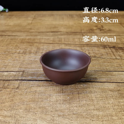 60cc Chinese Handmade Purple Clay Tea Cup Travel Pu'er Teacup Zisha Tea Set Water Cup Household Drinkware Tea Accessories
