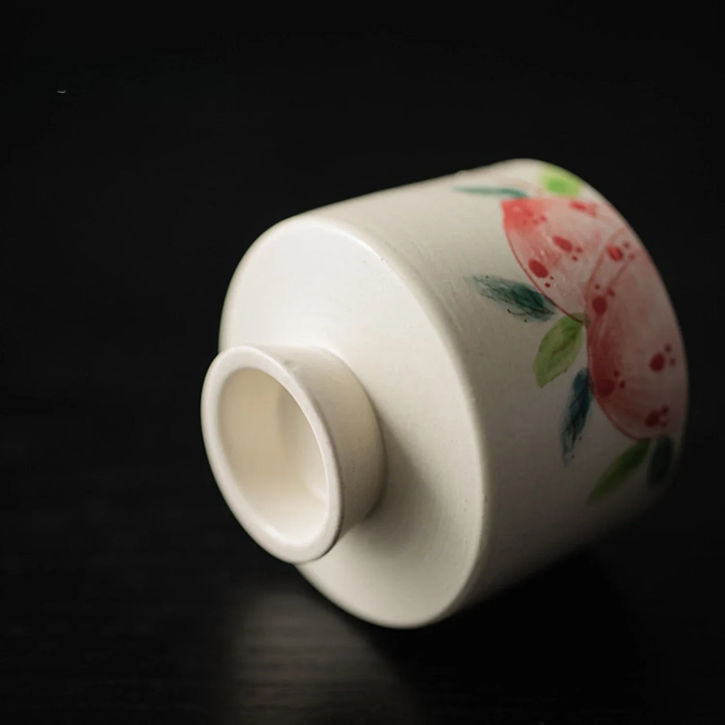 60ml Ceramic High Foot Master Cup Hand Painted Pink Peach Tea Cup Handmade Boutique Sample Personal Crescent Cup Kung Fu Teaset