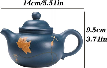 Teapot 250ML Handmade Mud Painted Zisha Teapot Delicate And Durable Tea Maker Suitable for Home Office Tea Room Tea Kettle