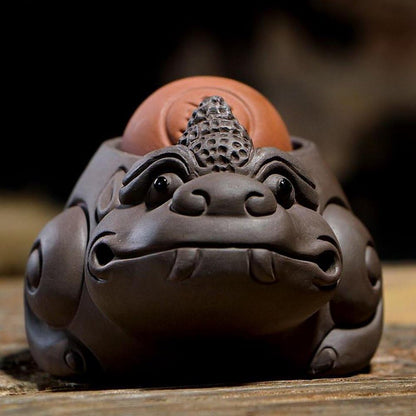 Chinese Zisha Tea Pet/Kungfu Tea Tray Accessories, Handmade, Purple Clay Tea Pet for Kungfu Tea Tray A for Tea Lovers