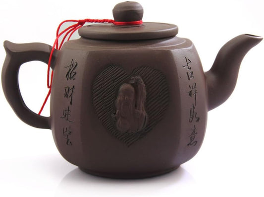 500ml Chinese Yixing god of longevity Handmade Purple clay Pottery Zisha Teapot