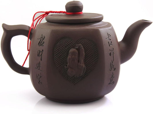 500ml Chinese Yixing god of longevity Handmade Purple clay Pottery Zisha Teapot