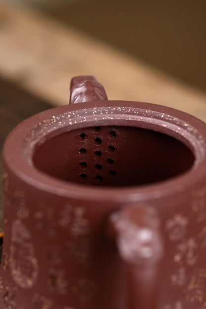 Handmade Zisha Teapot, Chinese Yixing Purple Clay Tea Pot 310cc,Chinese Kungfu Brew Infuser Loose Leaf Tea