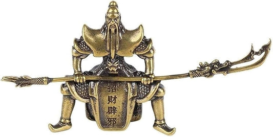 Buddha Statue Meditation Indoor/Outdoor Sculptures Guan Yu Statue Brass Chinese God of Wealth Riding Horse Guan Gong Statue Home Decoration Accessories Copper Office