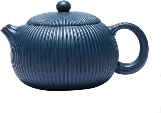 FLaig Teapot with Infuser Zisha Teapot Original Ore Azure Mud Large Rib Pattern Xishi Teapot Teapots