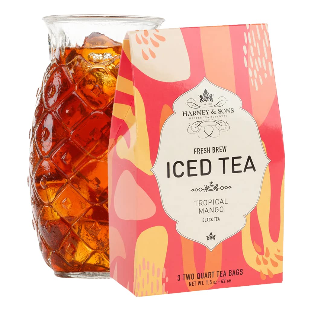 Harney & Sons Fresh Brew Peach Iced Tea, 3 count box, Makes 6 Quarts of Iced Tea