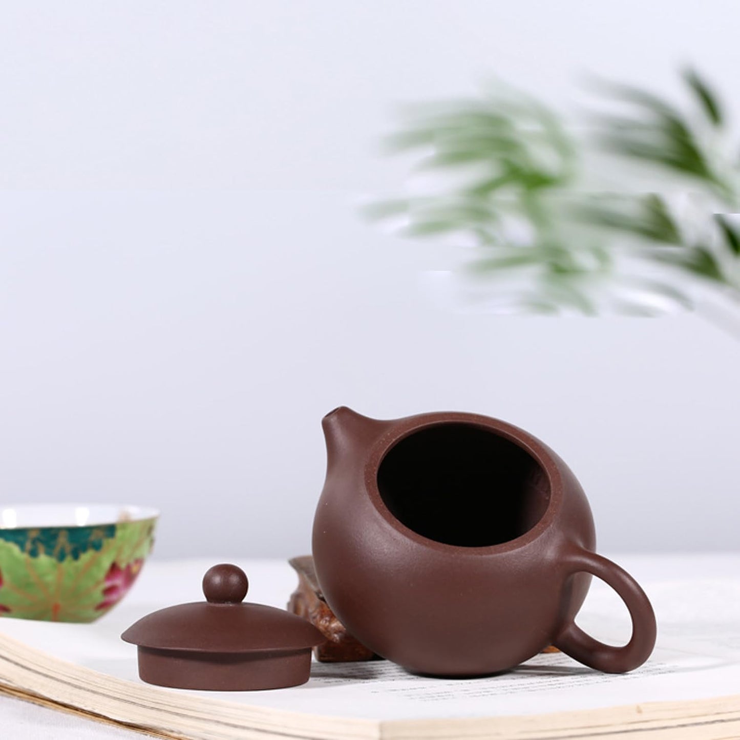 EEYZD Fine Handmade Zisha Teapot,Hand Painted White Plum Blossom Xishi Pot,Chinese Yixing Kungfu Ceramic Mini Teapot,7 teapot