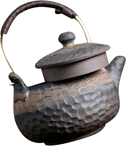 DOITOOL Teapot Kungfu Tea Kettle Pour over Coffee Kettle Portable Stove Vintage Ceramic Tea Kettle Zisha Tea Pots Gooseneck Portable Tea Kettle Portable Water Jug Large Ceramics Pottery