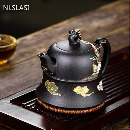 Boutique Zisha teapot black mud teapot master handmade 320ml