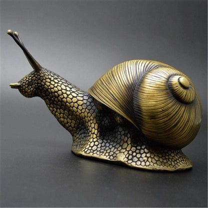 Figurin Statues for Home Decor Decorated Copper Carved Snail Statue