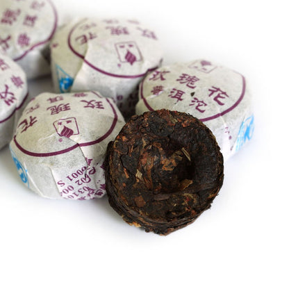 Puerh Tea Cake 40Pcs / 9.17oz 2015 Year Ripe Shu Red Rose Flower Flavored - Yunnan Pu-erh Pu erh Puer Pu'er Chinese Tea - Mini Tuocha