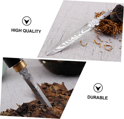 DECHOUS 2 Pcs Tea Needle Chinese Tea Ceremony Accessories Puerh Wood Ice Pick for Kitchen Ice Pick with Cover Tea Tools Tea Tool Metal Stainless Steel Tea Cake