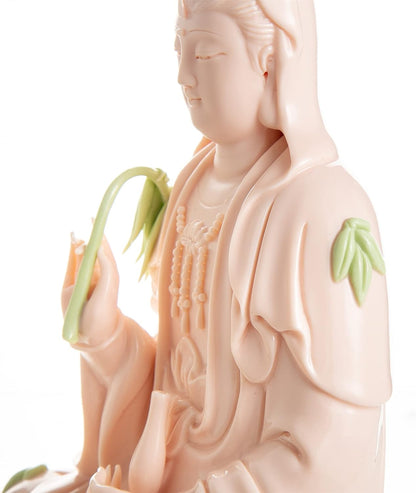 Top Ceramic Guan Yin Statue - Handmade Quan Yin Statues, Kwan Yin Statues, Quan Am Statue, Kuan Yin Statue,Guanyin Statue for Meditation Altar, Female Buddha Statue-Goddess of Mercy and Compassion