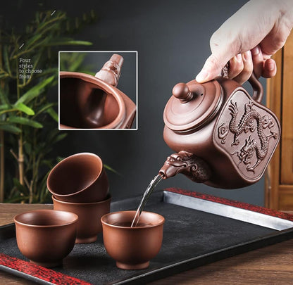 Chinese Yixing Handmade Purple Clay Teapots with Filter Ceramic Teapot Traditional Zisha Kungfu Tea Kettle A09
