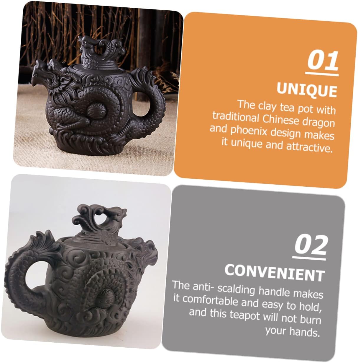 PRETYZOOM Dragon Phoenix Purple Clay Teapot Brass Teapot Tea Kettle Ceramic Zisha Teapot Purple Clay Tea Pot Frog Teapot Tea Pots for Loose Tea Exquisite Tea Pot Ceramics Office Japan