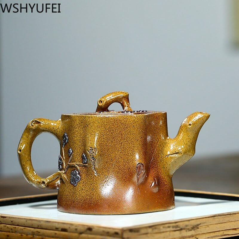 200ml Yixing Antique Wooden Kiln Change Teapot Zisha Teapot Handmade Kettle Chinese Tea Ceremony