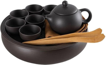 Zisha kung fu Tea Set Suit Household Simple Ceramic Tea Tray teapot Teacup Tea Set Suit