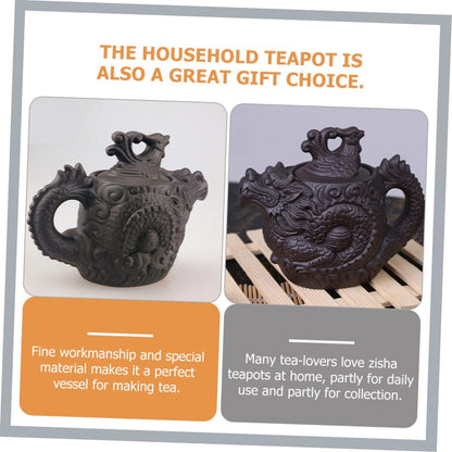 LIFKOME 2pcs Dragon Phoenix Purple Clay Teapot Purple Clay Tea Pot Zisha Teapot Brass Teapot Cast Iron Teapot
