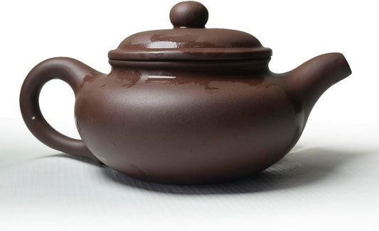 Teapot Chinese Gongfu Genuine Black Clay Zisha 10oz Classics Fanggu Pot Infusers Tea (Zini purple clay)